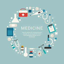 Medical icons and objects in the shape of circle vector