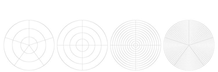 polar circular grid mesh pie chart graph element vector image
