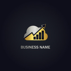 Gold cloud arrow business company logo Royalty Free Vector