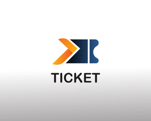 Ticket logo fast creative vector