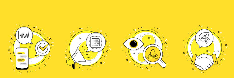 cpu processor water splash and line graph icons vector image