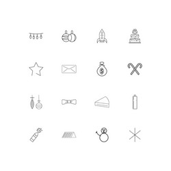 Holidays linear thin icons set outlined simple vector