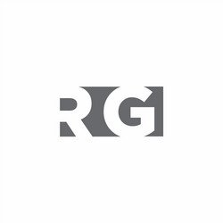 rg logo monogram with negative space style design vector