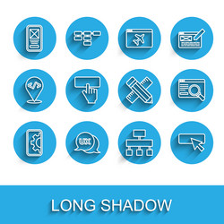 set line web development ui or ux design site map vector image