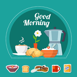 Breakfast flat concept vector