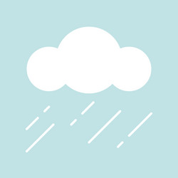 clouds and rain simple icon in flat design vector image