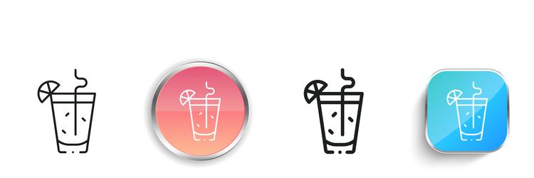 cocktail icon thin linear regular and button vector image