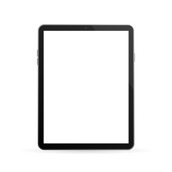 Modern button with black empty tablet on white vector