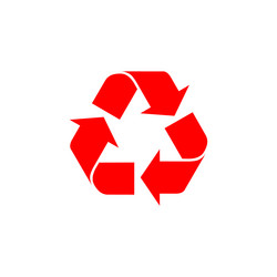 red recycle icon in triangular style vector