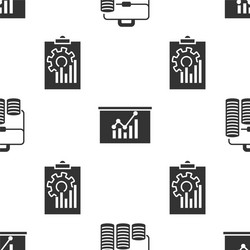 Set briefcase and coin board with graph chart vector
