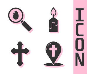 set map pointer with christian cross search vector image