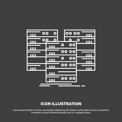 Center centre data database server icon line vector