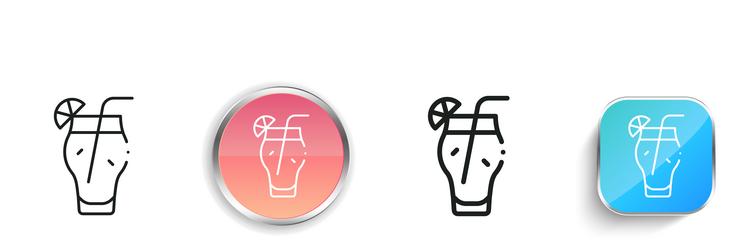 cocktail icon thin linear regular and button vector image