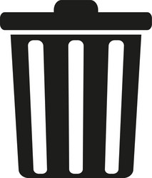 trash can black delete button icon vector image