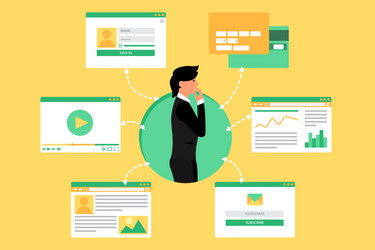 web virtual socail network vector image