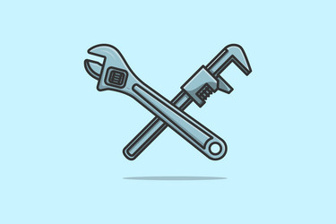 Wrench and Pipe Tool Set vector