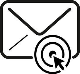 Cursor and envelope mail icon click on email vector