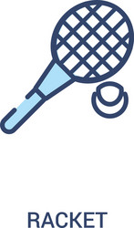 racket concept 2 colored icon simple line element vector image