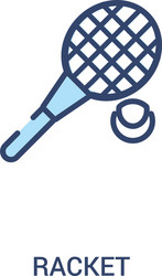 racket concept 2 colored icon simple line element vector