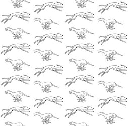 seamless pattern of hand drawn whippet vector