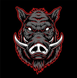 Vintage Hog Head Illustration Vector Image