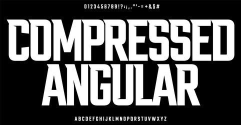compressed angular alphabet with bold geometry vector image