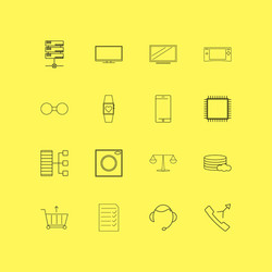 Devices linear icon set simple outline icons vector