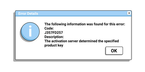 error notification window in retro style vector image