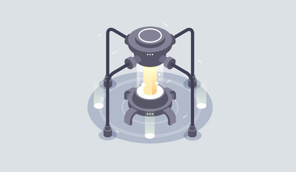 quantum computer large data processing isometric vector image