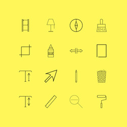 design elements linear icon set simple outline vector image