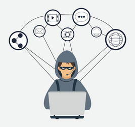 hacker cyber security system design vector image