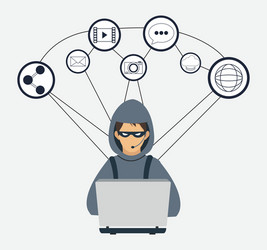 Hacker cyber security system design vector