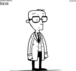 hand drawn cartoon of doctor vector