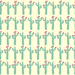 Seamless pattern with different cactus bright vector