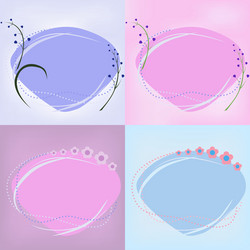 set of floral backgrounds with banners Vector Image