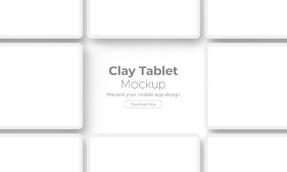 clay tablet computers for showing app design vector