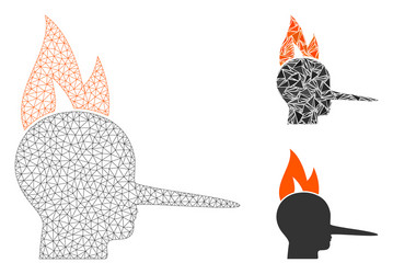 Fired liar mesh network model and triangle vector