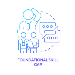foundational skill gap blue gradient concept icon