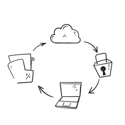 Hand drawn doodle document archive icon Royalty Free Vector