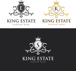 Luxury logo crests design for hotel vector