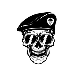 military skulls skull in paratrooper beret Vector Image