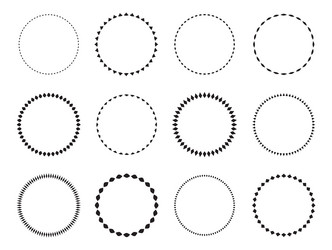 set of round frames circle design pattern art vector image
