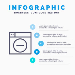 web design less minimize line icon with 5 steps vector image