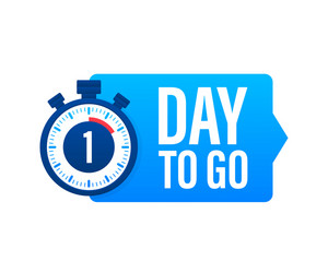 1 day to go countdown timer clock icon time vector image
