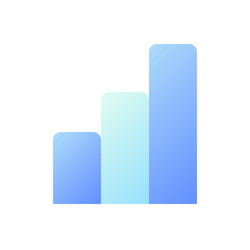 Bar chart pixel perfect flat gradient two-color vector