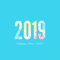 Creative happy new year 2019 vector