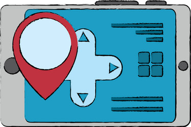 drone remote control digital with pointer location vector image