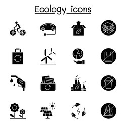 ecology icon set in glyph style Vector Image