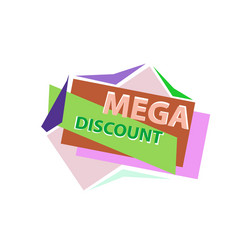 mega discount sticker offer vector