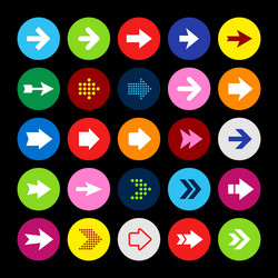 Arrow icon set arrows in circle buttons vector